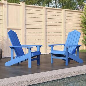 Clover Aqua Blue HDPE Garden Seating Chairs In Pair