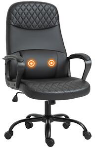 Vinsetto Massage Executive Chair: PU Leather, Vibration Function, Adjustable Lumbar Support, Black