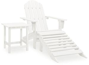 Adrius Garden Chair With Ottoman And Table In White