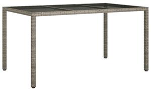Bexter Glass Top Garden Dining Table Rectangular In Grey