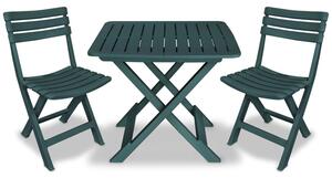 Kinston Plastic 3 Piece Folding Bistro Set In Green