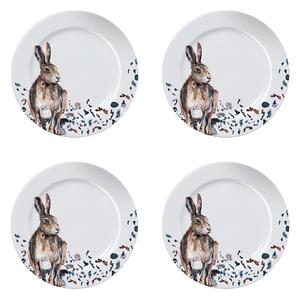 Meg Hawkins Set of 4 Hare Side Plates White