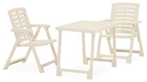 Mankato Plastic 3 Piece Folding Bistro Set In White