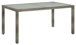 Bexter Glass Top Garden Dining Table Rectangular In Grey White