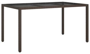 Bexter Glass Top Garden Dining Table Rectangular In Brown