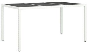 Bexter Glass Top Garden Dining Table Rectangular In White