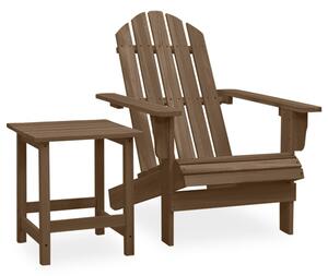 Adrius Solid Fir Wood Garden Chair With Table In Brown