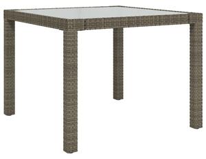 Bexter Glass Top Garden Dining Table Square In Grey And White