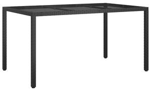 Bexter Glass Top Garden Dining Table Rectangular In Black