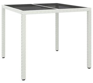 Bexter Glass Top Garden Dining Table Square In White