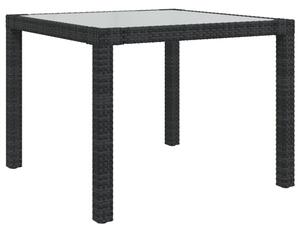 Bexter Glass Top Garden Dining Table Square In Black And White