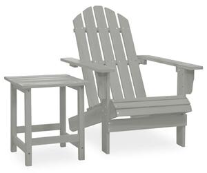 Adrius Solid Fir Wood Garden Chair With Table In Grey