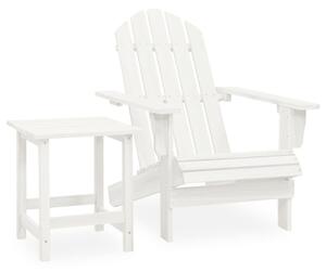 Adrius Solid Fir Wood Garden Chair With Table In White