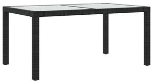 Bexter Glass Top Garden Dining Table Rectangular In Black White