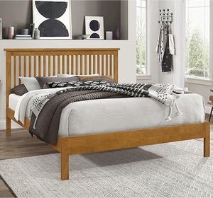 Aizza Wooden King Size Bed In Honey Oak