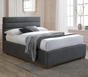 Malva Ottoman Fabric Double Bed In Dark Grey