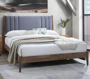 Calvin Velvet Fabric King Size Bed In Dark Grey