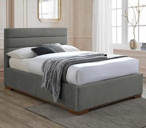 Malva Ottoman Fabric King Size Bed In Light Grey