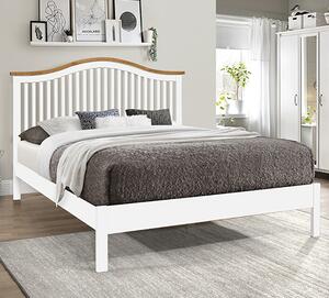 Canika Wooden Double Bed In White