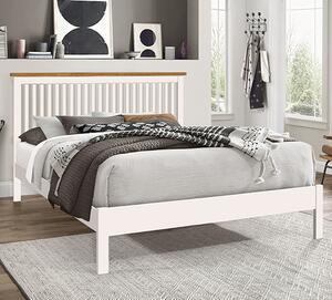 Aizza Wooden King Size Bed In White