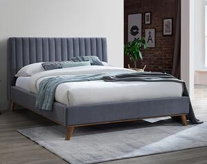 Adica Velvet Fabric King Size Bed In Dark Grey