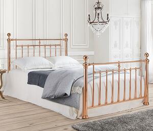 Aeron Metal King Size Bed In Rose Gold