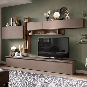 Leilexi Wooden Entertainment Unit In Bronze And Mercure