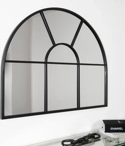 Regina Arched Wall Mirror With Black Metal Frame