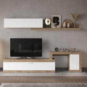 Saya High Gloss Living Room Furniture Set In White And Cadiz