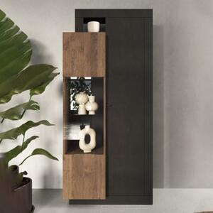 Fiora Display Cabinet With 2 Doors In Lava And Mercure