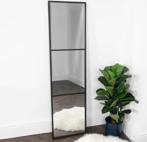 Poway Window Style Floor Standing Mirror With Black Frame