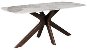 Adria Ceramic Dining Table Rectangular With Brown Legs