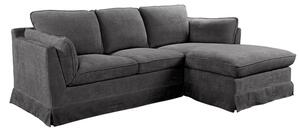 Aarna Right Handed Fabric Corner Sofa In Charcoal