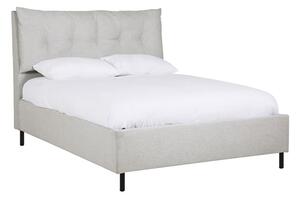 Adriel Linen Fabric Ottoman Double Bed In Silver