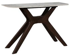 Adria Ceramic Console Table With Brown Walnut Legs