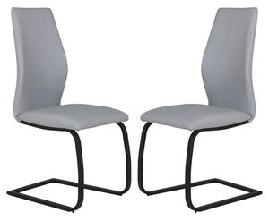 Adoncia Grey Faux Leather Dining Chairs In Pair