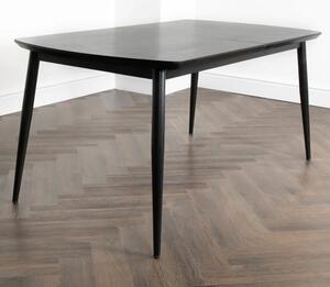 Oxford Wooden Extending Dining Table In Dark Ash