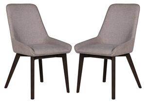 Acton Latte Fabric Dining Chairs In Pair