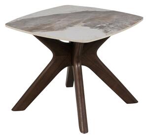 Adria Ceramic Lamp Table With Brown Walnut Legs