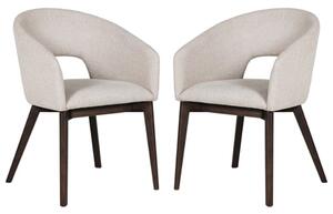 Adria Natural Woven Fabric Dining Chairs In Pair