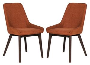 Acton Rust Fabric Dining Chairs In Pair