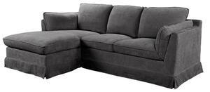 Aarna Left Handed Fabric Corner Sofa In Charcoal