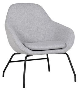 Abbie Fabric Bedroom Chair In Grey With Black Metal Legs