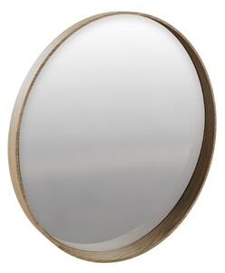 Hazel Wooden Wall Mirror Round In Oak Natural