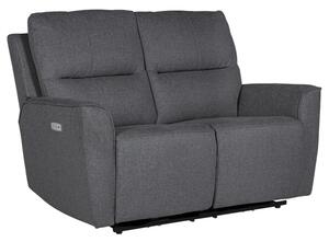 Carly Electric Recliner Chenille Fabric 2 Seater Sofa In Charcoal