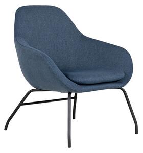 Abbie Fabric Bedroom Chair In Navy With Black Metal Legs