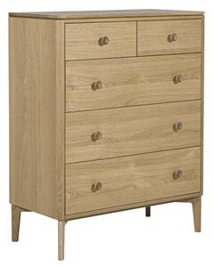 Hazel Wooden Chest 5 Drawers Medium In Oak Natural