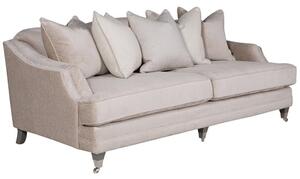 Belvedere Velvet 4 Seater Sofa In Mink With 5 Scatter Cushions