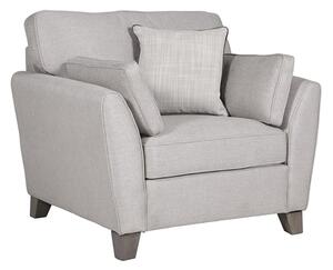 Castro Velvet Fabric 1 Seater Sofa In Light Grey