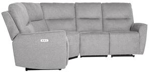 Carly Electric Recliner Chenille Fabric Corner Sofa In Natural